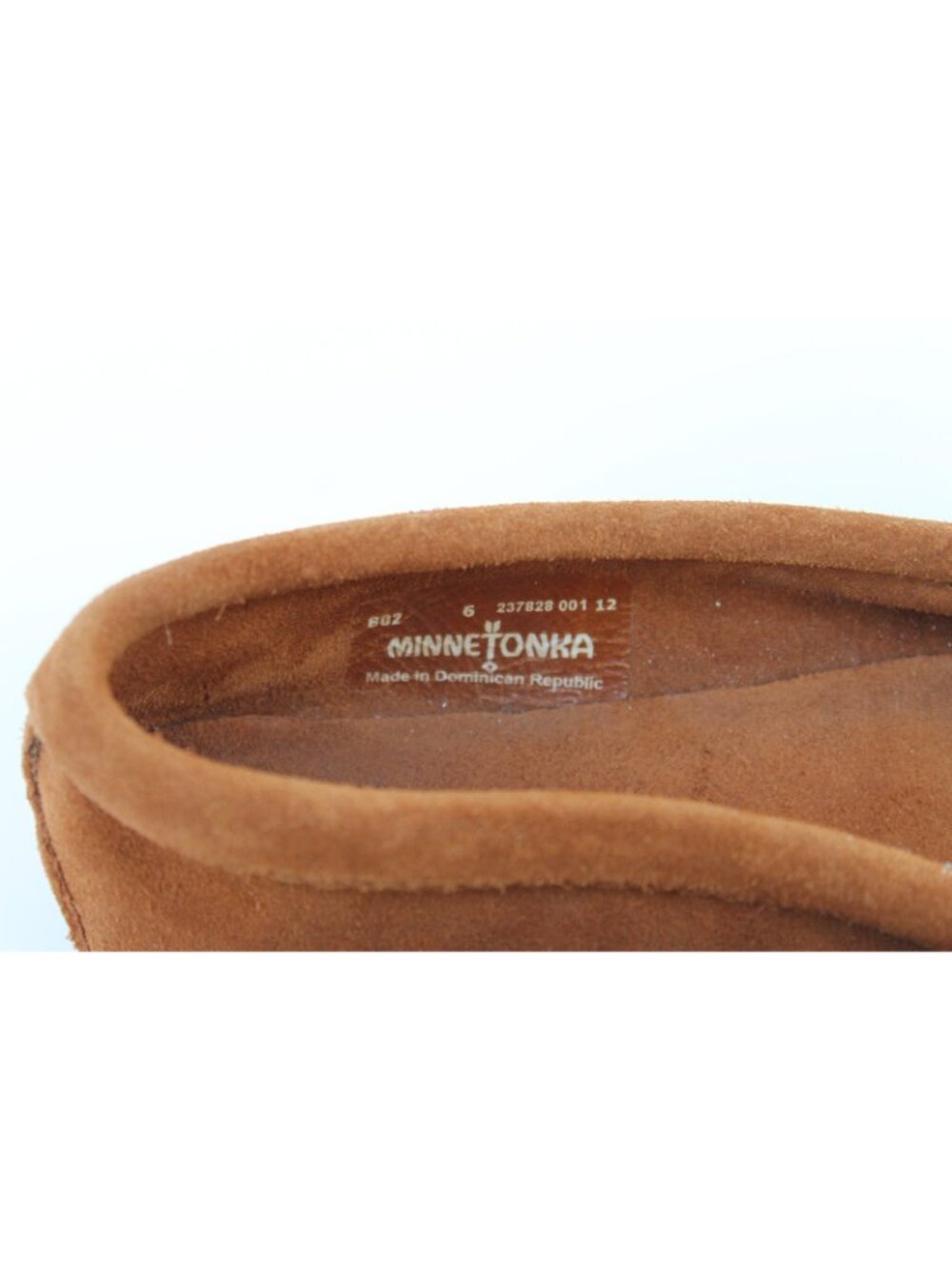 Minnetonka Women's Thunderbird Suede Leather Moccasins Beaded Fringe Tan Size 6 - Picture 15 of 15
